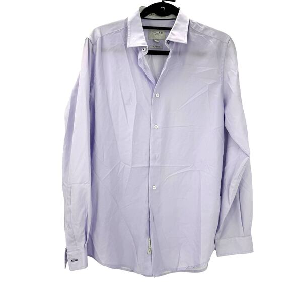 C-LAB NYC Men's Slim-Fit 4 Way Stretch Geo-Print Dress Shirt Size M 33-34 NWOT - Picture 3 of 11